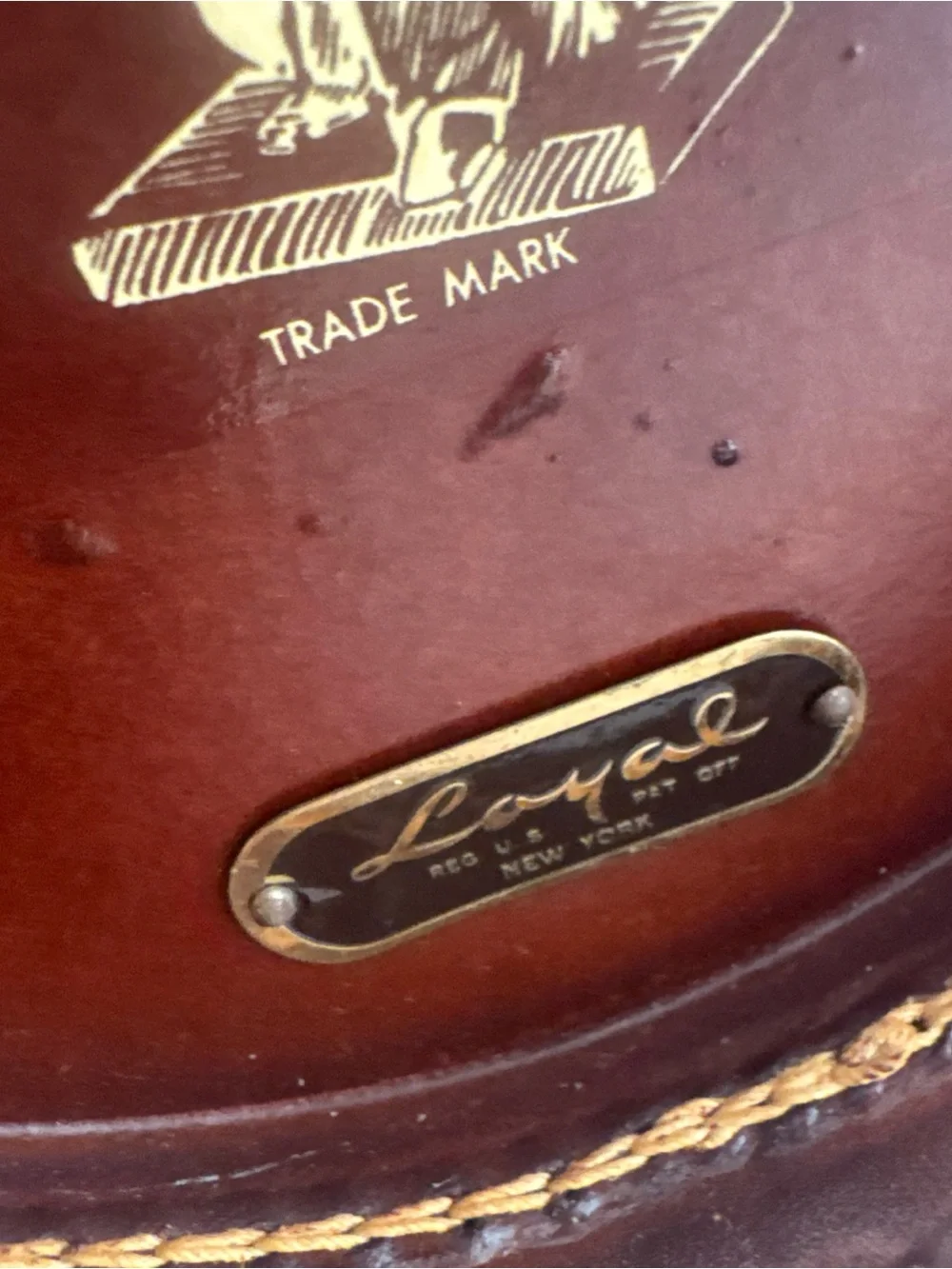 Brown Leather Barrel Ice Bucket with Eagle Finial